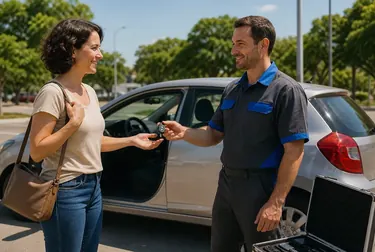Chaveiro realizando a abertura de um carro em Patos de Minas.